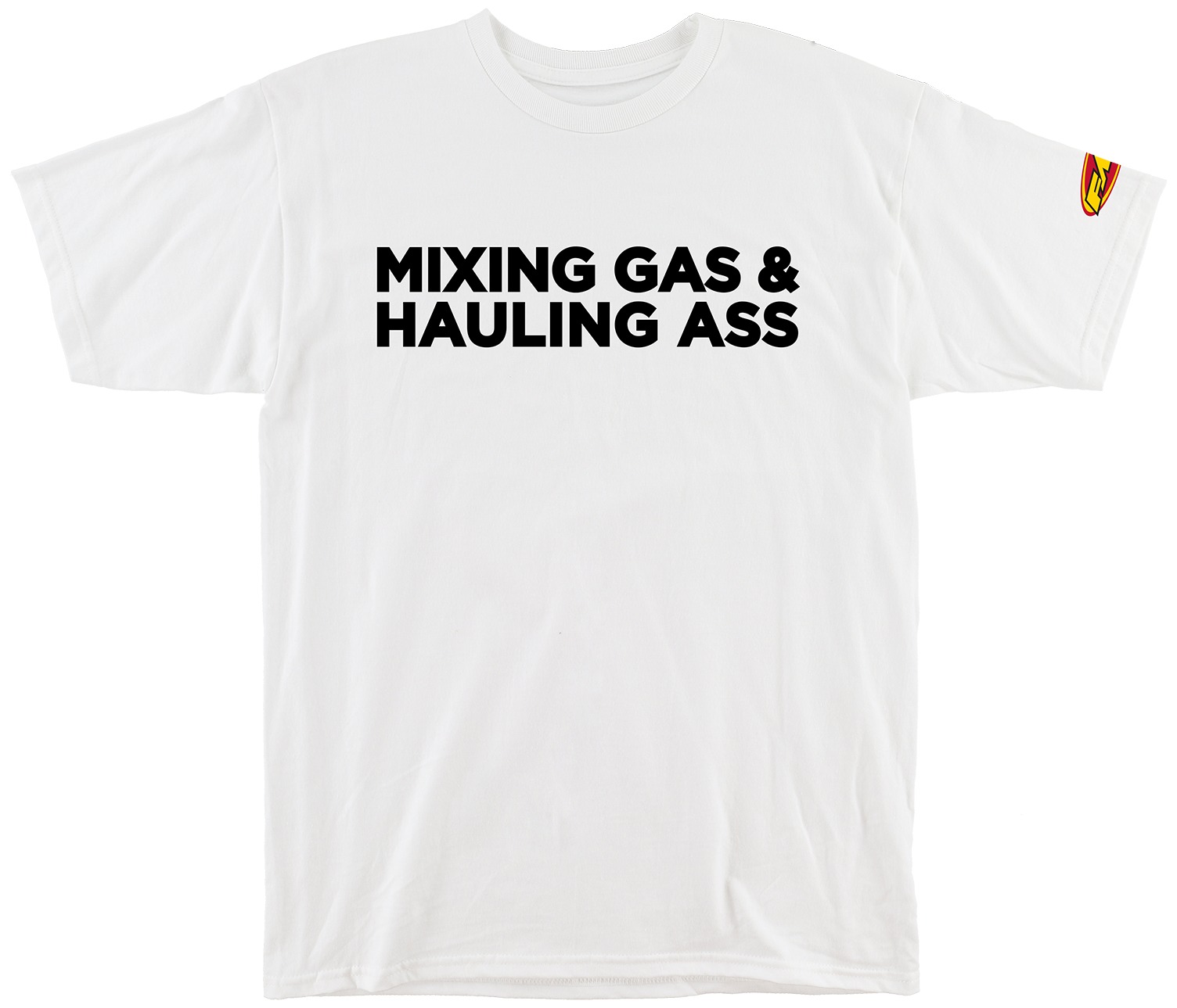Off White Streetwear Brand - Kaos dengan Grafis Merek Knalpot Motor