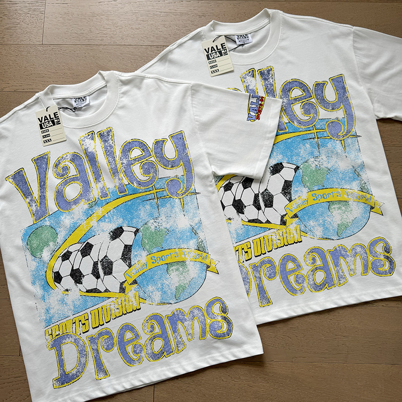 Valley Streetwear Brand - Kaos Katun Longgar Bermotif Sepak Bola