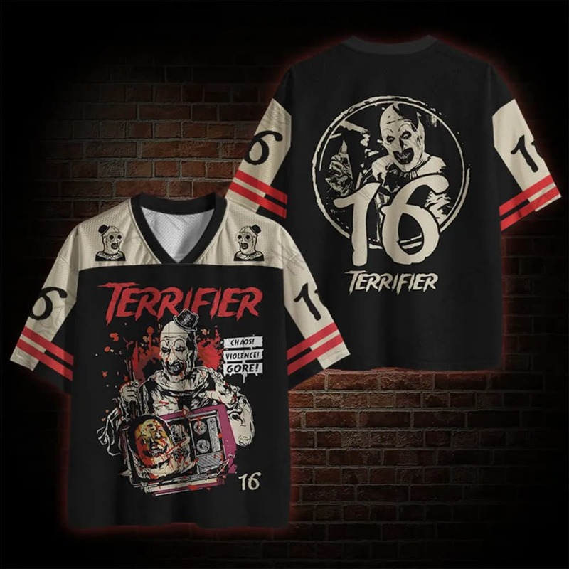 Kaos Jersey Terrifier Art The  - Streetwear Brand T Shirt ulasan dan harga